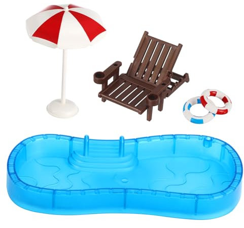 ORFOFE Ensemble De Piscine Miniature Jouets De Plage Meubles De Piscine Miniatures Réalistes pour Collection De Poupées