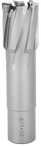 Broca de perforación de 24x50 mm, broca de núcleo hueco, fresa anular de acero de alta velocidad, fresa anular para cortar materiales como acero inoxidable, placa de cobre
