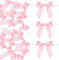 Ptwola 50 Stück Satinband Rosa Schleifen Dekoband Geschenkband Puderrosa Geschenkverpackung Hochzeit Deko Band für Paketen Geschenkverpackungen Weihnachten Basteln Geburtstag Dekoration