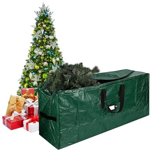 ARSUK Borsa portaoggetti per albero di Natale, adatta per alberi artificiali fino a 1,8 m e 2,1 m di altezza, extra large, con manici rinforzati resistenti, impermeabile e antipolvere con cerniera