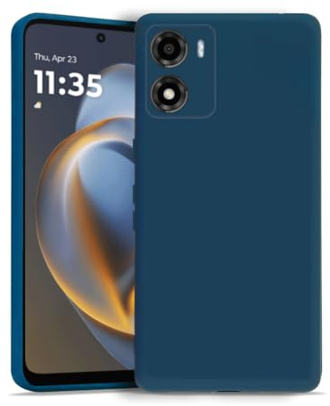 KRUSKY Liquid Silicone Case for Motorola Moto E15/G05, Soft Gel Rubber Anti-scratch Shockproof Slim Full Body Protection Phone Case Cover Compatible with Motorola Moto E15/G05 (Blue)