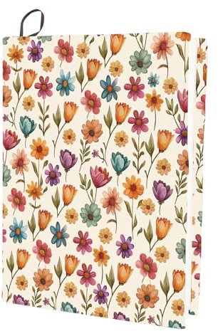 CRASPIRE Copertina Elastica per Libri Copertina Elastica Floreale Copertina Elastica per Libri Manica da 15.7 x 9.8 Pollice Fiori Primaverili in Tessuto Lavabile Riutilizzabile Grande per Quaderni