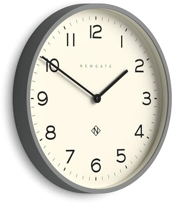 NEWGATE® Echo Number Two wanduhr | Große Moderne runde Uhr | 45 cm | Elegantes Grau | Gut lesbare Zahlen | Ideal für Küche, Wohnzimmer oder Büro