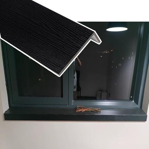 Window Sill Cover Black Marble Window Sill Protector Tile Finish, Bathroom Windowsill Decor Wood Grain, Composite Acrylic Panel Sill Replacement Trim for Windowsills(120x12cm (47 1/4X4 3/4))