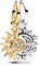 NJCXOLA Charms Anhänger Damen 925 Sterling Silber Gold Sonne Mond Sterne Pavé Clip Zirkonia Bead Charm Stopper Schmuck Geburtstagsgeschenke Denkmal für Frauen Freundin Mutter