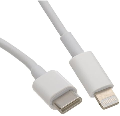 kenable USB C to Lightning Cable for iPhone 14/13/12/11/X Fast Charging Lead 20W Power Delivery Data Sync White 1.2m