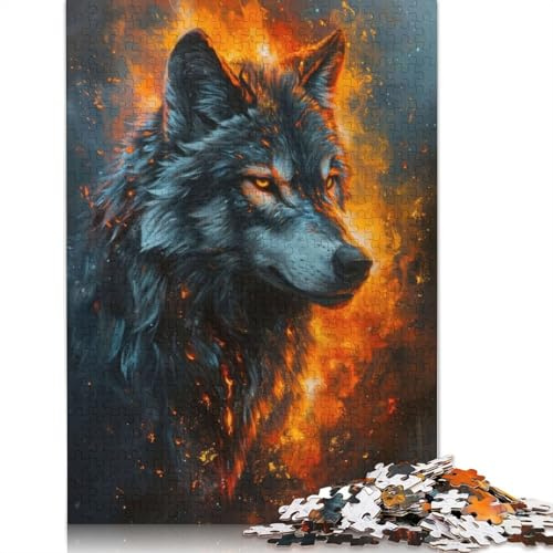 Puzzle 1000 Teile für Erwachsene | Majestic Gray Wolf Puzzle | 1000-teiliges Puzzle, Lernspiele, Heimdekoration, 38 x 26 cm / 1000 Teile