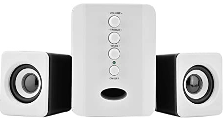 CHICIRIS Super Bass Music Player Subwoofer mit Zwei Lautsprechern, überlegene Klangqualität, Leicht und Tragbar für den Telefon -Laptop -PC, Geeignet für Verschiedene Geräte (Schwarz-Weiss)