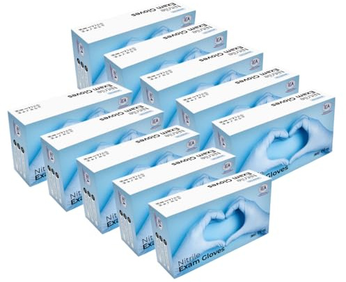 Nitrilhandschuhe M Blau 1000 Stück, Einweghandschuhe, Reißfest, Untersuchungshandschuhe, Latexfreie Handschuhe, Einmalhandschuhe