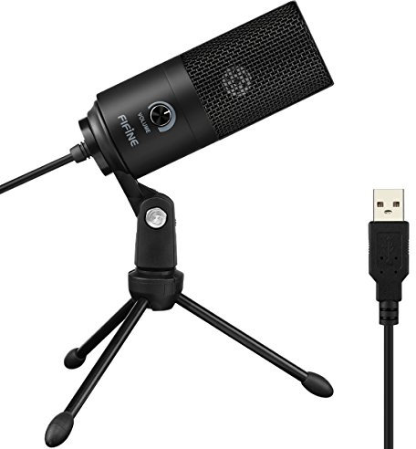 FIFINE Micrófono USB, micrófono de Condensador de Metal para Laptop, Mac o Windows, Estudio cardioide, grabación de Voz, transmisión de transmisión y Videos de YouTube-K669B, Color Negro