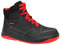 ELTEN Sicherheitsschuhe MAVERICK black-red Mid ESD S3, Herren, Leder, Stahlkappe, leicht, sportlich, Schwarz, Größe: 46