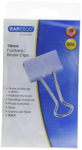 Rapesco 1490 19mm Foldback Klammern, Hellblau, 80 Stück