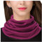 UK_Stone Damen 30% Seide 70% Wolle Streifen Schlauchschal Loop Halstuch Abnehmbar Faux Kragen (Lilarot)