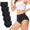 TUUHAW Culottes Femmes Lot de 5 Coton Taille Haute Slips Shorties Elasticité Ventre Plat Noir M