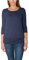 Alkato Damen Viskose Shirt 3/4 Arm Longshirt Top, Farbe: Dunkelblau, Größe: L