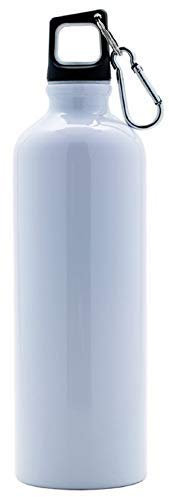 Borraccia Alluminio750 ML con moschettone Materiale Alluminio Misure Articolo (cm) Ø 7,3x25,5 cm.per info contattare MF Sport 055-264490 (Bianco)