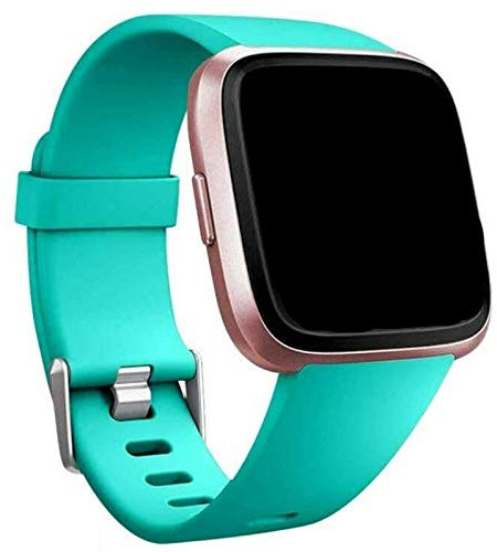 Bobo - Cinturino di ricambio in silicone sportivo compatibile con Fitbit Versa 2/Versa Lite/Versa, design con fibbia, grande, colore foglia di tè