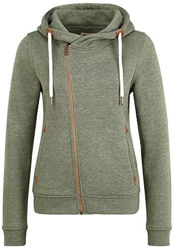 OXMO OXVicky Sweat Zip-Hoodie Damen Sweatjacke Kapuzenjacke Hoodie mit Kapuze Kordel Reißverschluss Eingrifftaschen Regular fit, Größe:L, Farbe:Climb Mel (7987853)