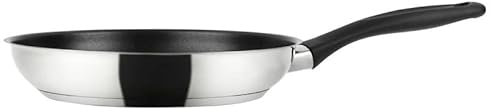 Fagor Enara Sartén Inducción 24 cm, Acero Inoxidable, Antiadherente Ecológico XYLAN PLUS sin PFOA, Fondo Difusor 3 Capas, Apta para Todas Las Cocinas, Vitrocerámica, Gas, Lavavajillas