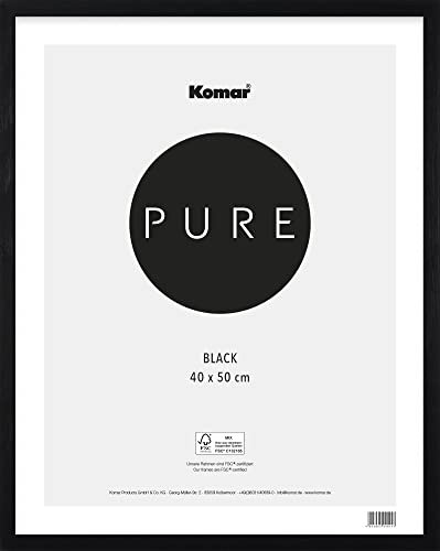 Komar Cadre Photo en Bois, Noir, 40 x 50 cm, avec Verre Acrylique Transparent