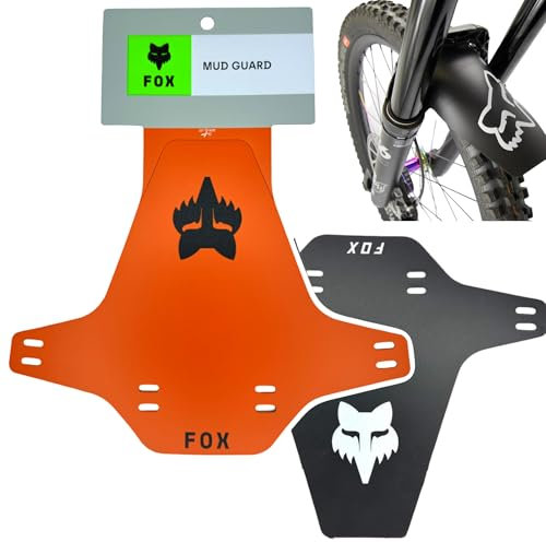 f26 Fox Mud Guard Fahrrad MTB DH FR Ebike Gabel Spritzschutz Schutzblech (Retro Orange/Logo Schwarz)