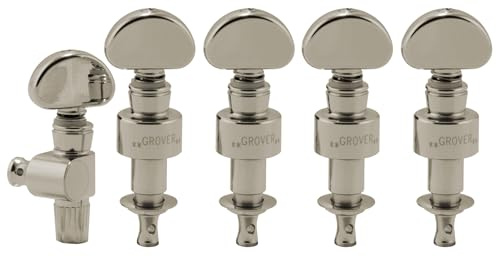 Grover 121N5 Geared Banjo Pegs with Metal Button - 5 pcs. - Nickel