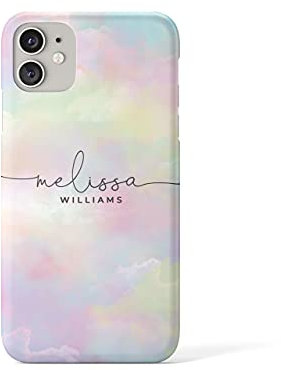 Tirita Personalised Phone Case Cover Compatible with iPhone 11 Pro Max - [04 - Colourful Rainbow Clouds]