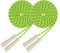 Double Dutch Jump Rope 16 ft 2 Pack, Adjustable Long Skipping Rope with Wooden Handle, Multiplayer Team Jumping Rope for Kids Adults, Long Enough for 5-6 Jumpers (Green)