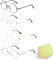 Nothers Runde Brille,4 Paar Metall Frame Runde Brille Runde Vintage Retro Brillen Retro Metall Klare Linse Brille für Männer und Frauen Square Frames