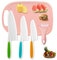 Kids Safe Knifes,Children's Knife Nylon Knives Set Firm Real Fit Beginners Friendly Reusable Peeler Fruit Board Sturdy Childrens Cooking Suitable Cutting Salad Sandwich PotatoOnion Cakes 5Pack pink