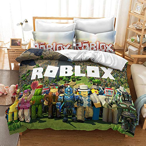 CHAOSE King Bedding Bettbezug-Set ? Game Roblox 3-teiliges Mikrofaser-Bettwäsche-Set, Bettbezug Und 2 Kissenbezüge Für Männer Und Frauen (Muster 02,135 x 200 cm)
