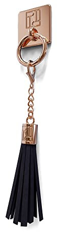 Richmond & Finch Agarre de Anillo para Teléfono, Lindo Soporte de Agarre Universal Adhesivo con Anillo de Borla para Teléfonos Inteligentes, Compatible con iPhone, Samsung y más, Dorado