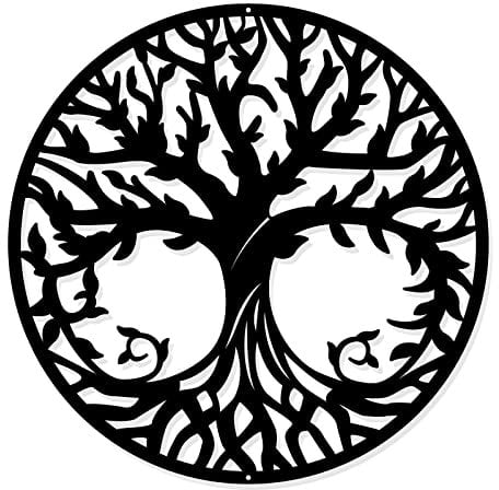 NBEADS Baum Des Lebens Metall Wanddekoration, 30cm Schwarz Wandbehang Dekor Silhouette Wandkunst Für Zuhause Schlafzimmer Wohnzimmer Badezimmer Küche Büro Garten Hotel Wanddekoration