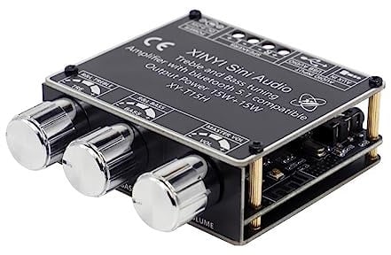 T15H Bluetooth Digital Amplifier Board Module 2.0 Stereo Dual Channel 15W x 2 with High and Low Bass Adjustments