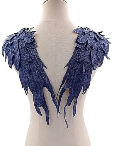 SERVEL 2 Teile/Satz Stickerei Engel Flügel Applikation Nähen Blume Kragen Patch Für Hochzeit Party Kleid Braut Kleid Kleidung DIY Handwerk