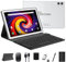 Tablet 2 in 1 con tastiera, tablet Android 128 GB ROM 2024, tablet da 10 pollici con chip Octa-Core, supporto WiFi 5+2,4 GHz, batteria 7000 mAh, Bluetooth 5.0, GPS, touch screen HD, argento