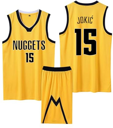 ABRTJCL 2-Teiliges Kinder/Erwachsener Basketball Jersey Shirt und Shorts 2024, Kinder/Erwachsener Basketball ärmellose Anzug, Kinder/Erwachsener Basketball Jersey & Basketball Shorts Gelb M