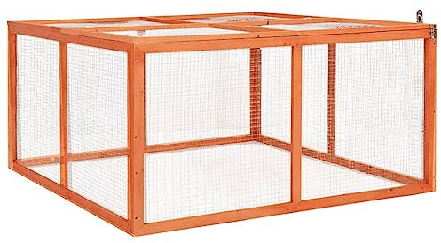 Coavain Kaninchenstall 124x120x60 cm Witterungsbeständig Vielseitig Einsetzbar Kleintierstall Viel Platz zur Bewegung Kleine Haustiere Spielen Sicherheit Unterhaltungsbereich Kleintiergehege