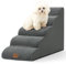 COZY KISS Hundetreppe für Kleine Hunde 57cm, Haustiertreppe für Hochbett aus Hochdichtem Schwamm, Hunde Treppe Hunderampe mit Waschbarem Bezug und Rutschfestem Boden, 40x84x57cm, 5 Stufen, Dunkelgrau