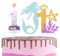 Mermaid 1st Birthday Cake Topper With Number Candle - Sparkling Decorations for Girls, Happy Mermaid Theme Party Cupcake Topper for Boys and Girls