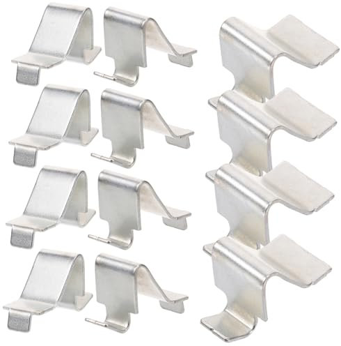 Hoement Snap Iron Cabinet Accessories - 12Pcs Metal Shelf Clips for Cabinet Support Filing & Bookcase Use 3.0X2.0Cm