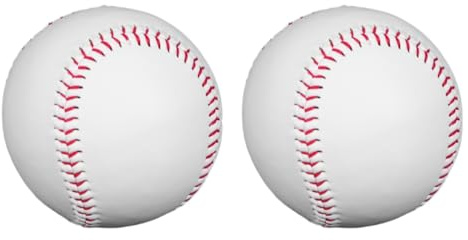 ANCLLO 2 STÜCKE Baseball für Erwachsene, weiches Leder, Sportübungstraining, Softball, PU-Leder-Baseball, genähter T-Ball, geeignet für Spielübungstraining