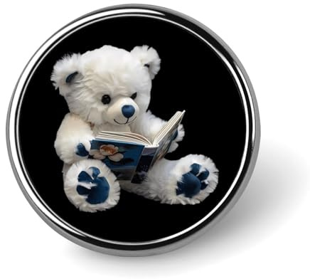 Pin's ronds en forme d'ours en peluche en train de lire Badge artistique Accessoires Sacs à dos