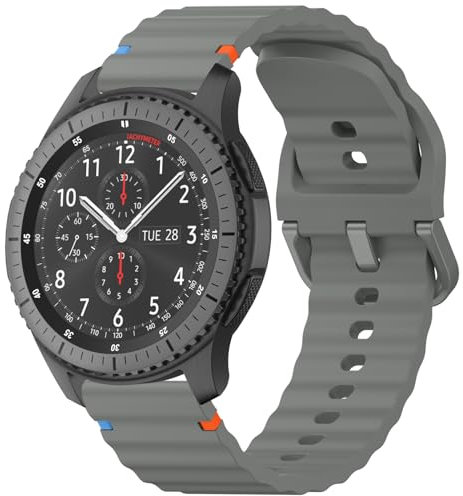AK für Galaxy Watch 3 Armband 45mm Herren Damen, 22mm Silikon Uhrenarmband für Samsung Galaxy Watch 46mm/Gear S3 Classic/Frontier Ersatz Armbänder Mit Farbigen Linien