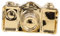 QUMIIRITY Einweihungsidee: Keramikkamera Schreibtisch-Dekoration Ornament Goldenes Finish