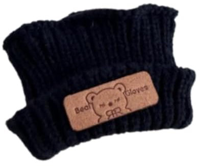 Sharplace Plüschpuppenmütze, Puppenmütze mit Manschette, Stellen Sie so, als würden Sie Ihre eigenen Puppen Spielen, Bequeme DIY-Wintermütze, Schwarzer Hut