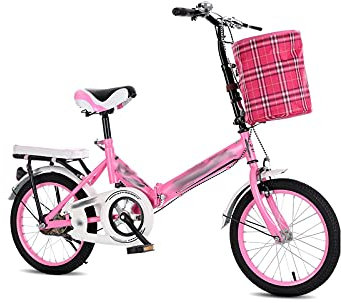 QXIWAOE Biciclette Bici Pieghevole Bici Multifunzionale Ammortizzante Bici Installazione Gratuita Bicicletta per Adulti per Donne e (Colore: Rosa, Dimensioni: 16 Pollici)