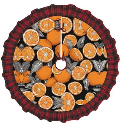 (Bunter Pfirsich) weiche Kiefernbaum-Bodenmatte, Blütenblätter, gerüschter Weihnachtsbaumschmuck für Zuhause, Party, Festival, Urlaub, Weihnachtsbaum-Bodenabdeckung, Matte, gestrickter Baumrock, 76,2