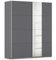 Rauch Möbel Oxford, Schiebetürenschrank, 2-türig, 1 Spiegel, Zubehör Premium, 4 Einlegeböden, 1 Schubkasteneinsatz, Türdämpfer, Farbe Grau metallic, Schwarz, Griffleisten Alufarben, 175x210x59cm