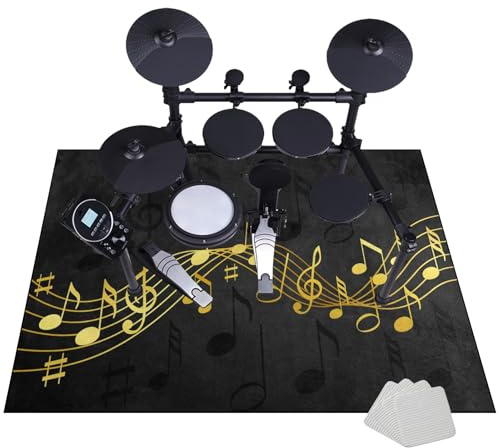 Schlagzeugteppich, rutschfest Schalldicht Drum Teppich Matte Innen und Außen 180 x 160 cm, Elektronisches Jazz Schlagzeug Kit für Bass Snare Drum, Schallschutz Akustik Teppich, Schallschutzteppich